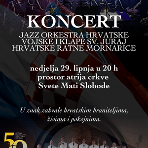 Koncert Jazz orkestra Hrvatske vojske i Klape sv. Juraj Hrvatske ratne mornarice u Župi Duha Svetoga na Jarunu